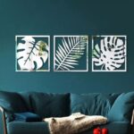 Beautiful Acrylic Mirror Leaf Wall Art Frame Set | 3-Piece Decorative Modern Home Décor