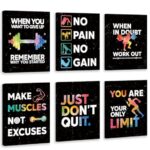 set of 6 Motivational sticky canvas frames for wall decore / sticky phototiles for office and home workplace