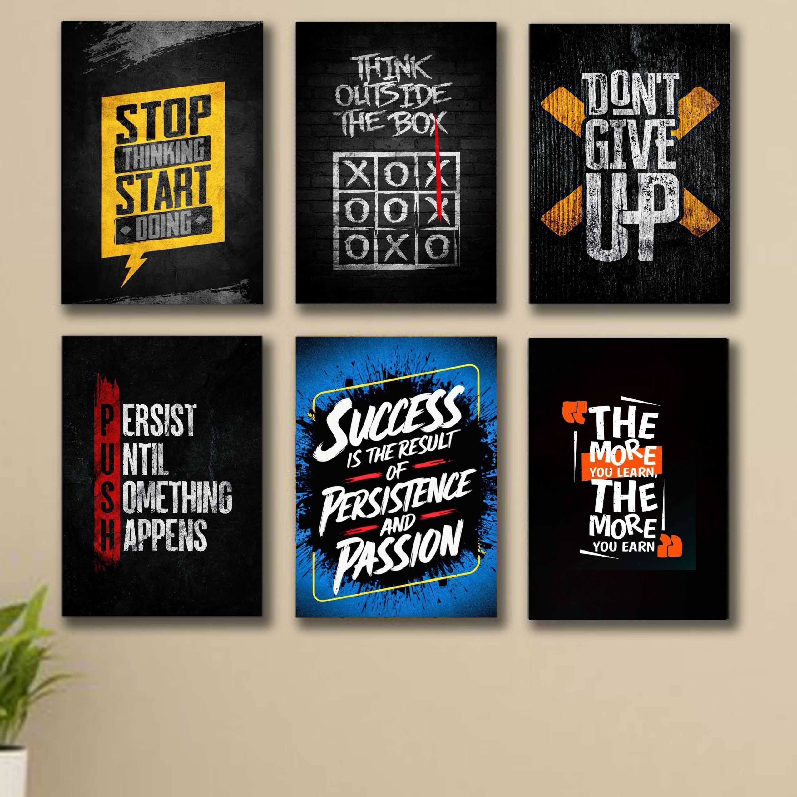 a3c07a3645b500b34cebf7edbd211d7d.jpg Set of 6 motivational wooden canvas frames 8x11 inches