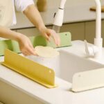 Silicon Sink Splash Guard Durable Quality Flexible Design Comfortable Use Reliable Utility (Random Color) (With Suction Cups)