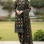 Elegant Digital Chunri Print Embroidered Lawn 3 Piece Unstitched Suit with Chiffon Dupatta – Summer Collection