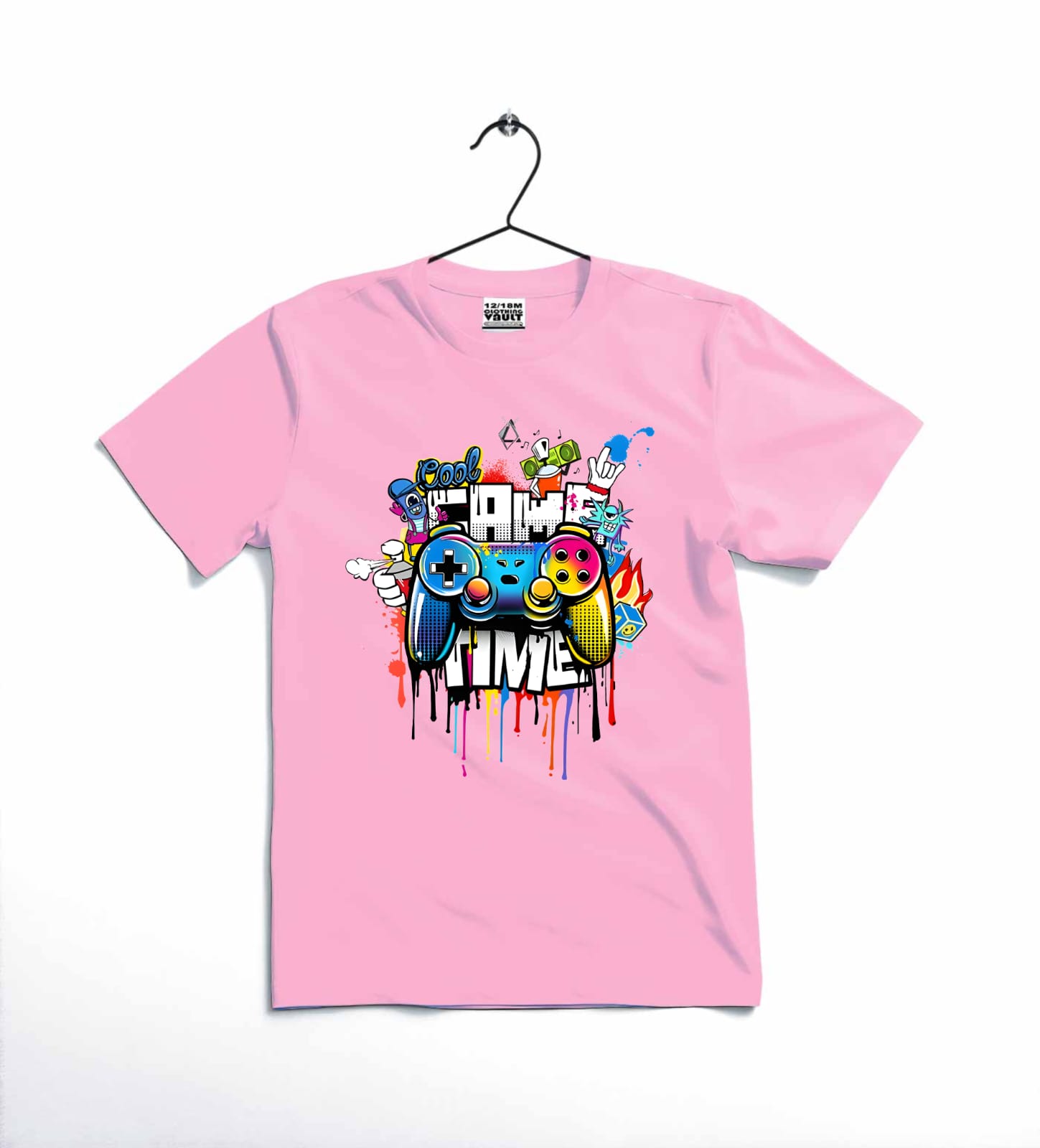 afa0038d7c4490c3037709b0592988f9.jpeg Game Time printed kids t-shirt front view