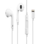 Apple Lightning wired earphones white front view