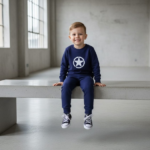Kids star print fleece sweatshirt front view