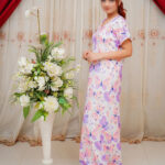Bliss Beam 3 Piece Imported Jersey Interlock Printed Nighty Panty And Poni Set Free Size For Women