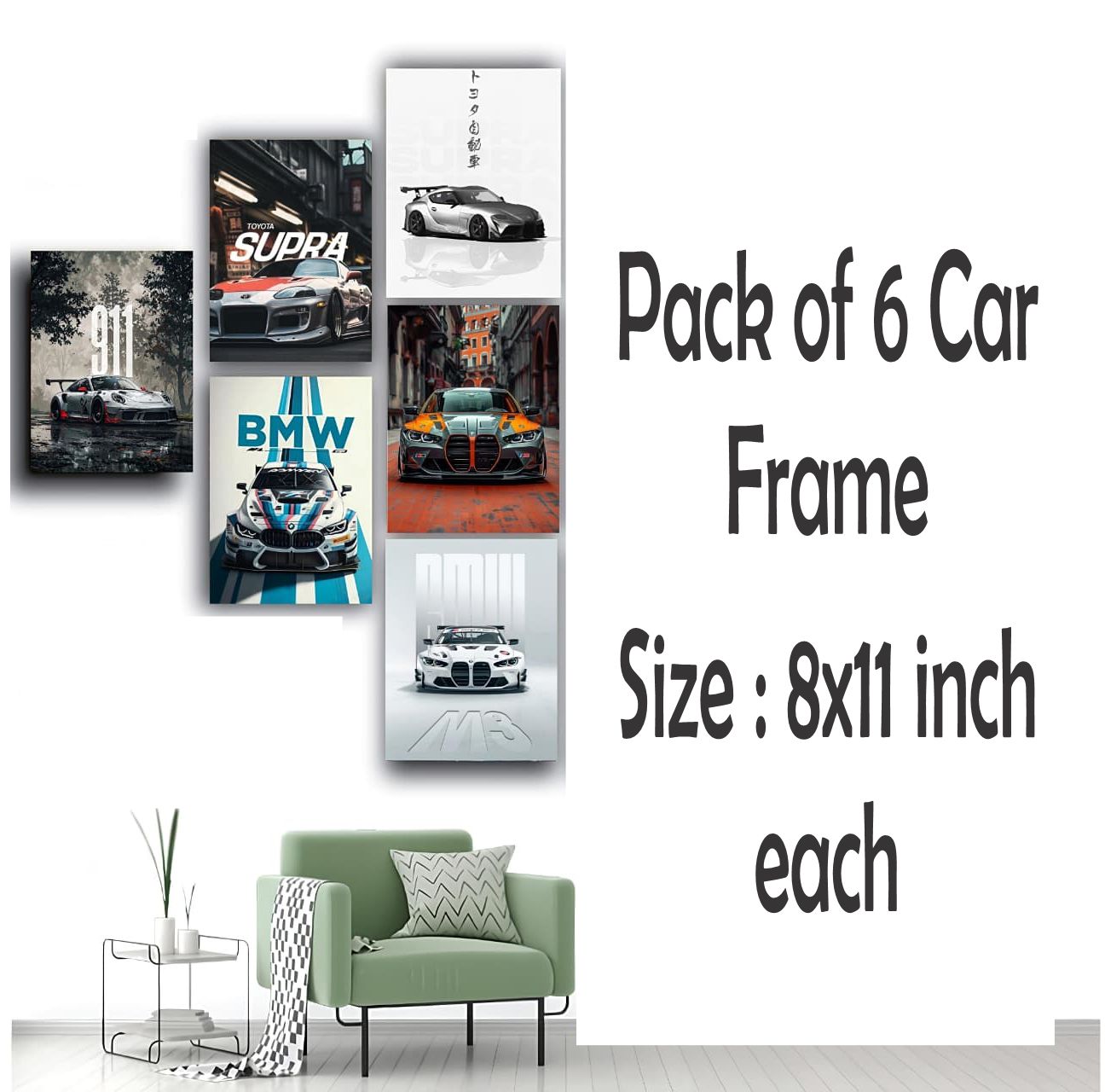 b9fe6f3d25e2a85047026626e387bdaf.jpg 6 pcs Most Unique Combo Car Walmate set for Home Decoration. Wall Decoration for Home - Image 1