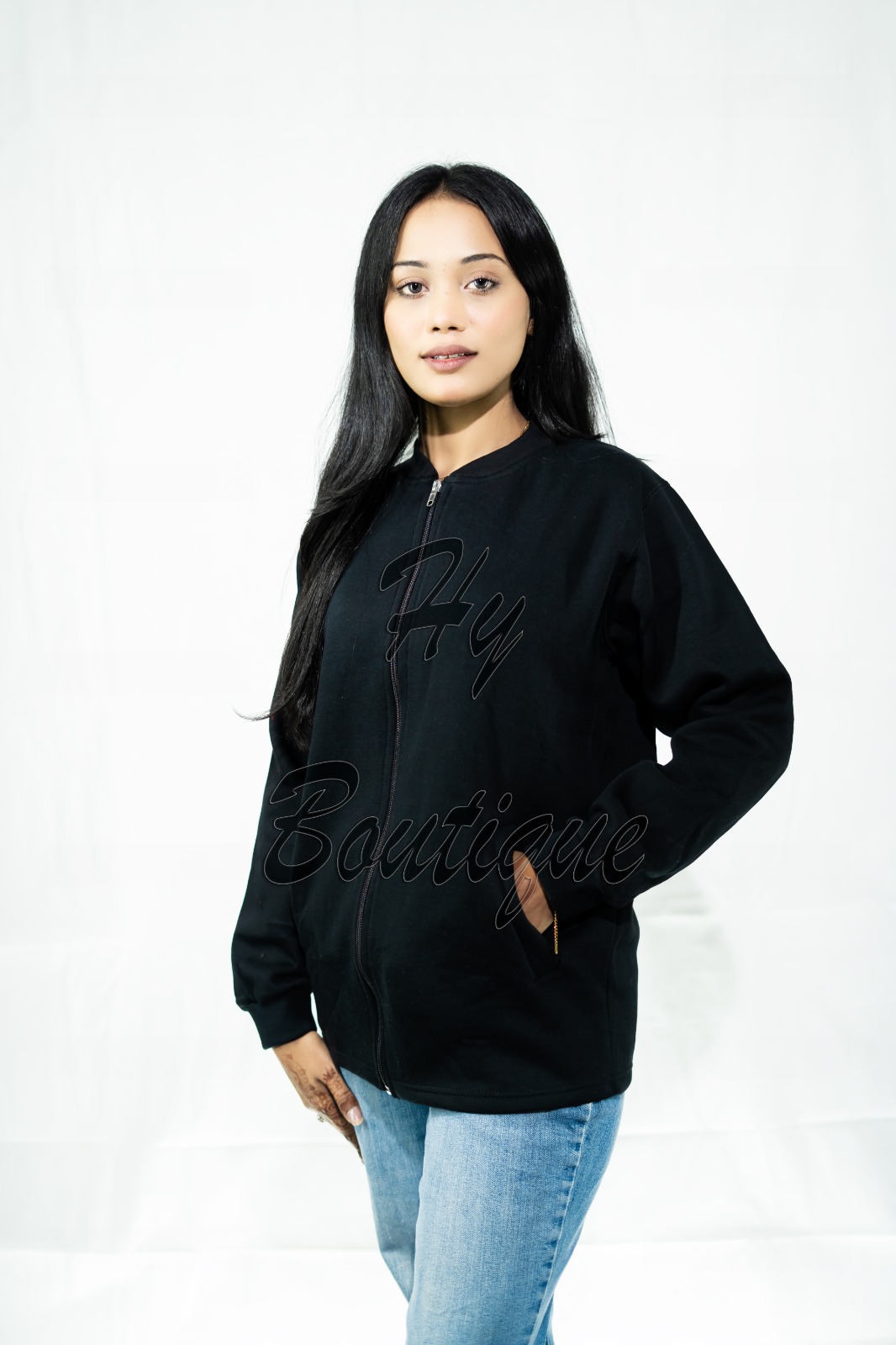 bf0155d93d7ec34ac92c6e489899cbc7.jpeg Black fleece winter jacket for ladies with soft warm material