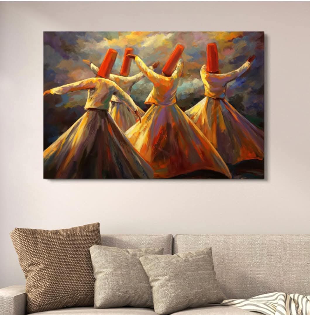 bf6c053dcb6b54b8194339b672e39bd0.jpeg Whirling Dervish abstract landscape canvas art 12x16 inches mounted with double tape