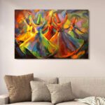 Sufiyana contemporary abstract canvas art 12x16 inches with double tape mounting