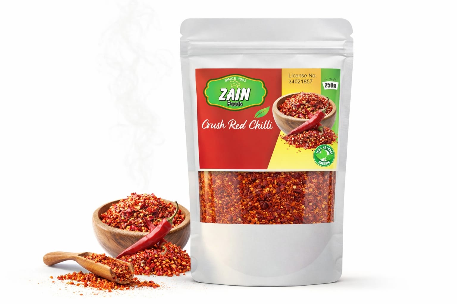 c7a92e31a96b3e7fccd2485a4841f549.jpeg Red chili flakes, 100% natural and organic also known as crushed red pepper 250 G - Image 1