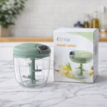 Eotia Manual Food Chopper – High-Speed 3-Blade Hand Cutter for Vegetables, Fruits & Herbs