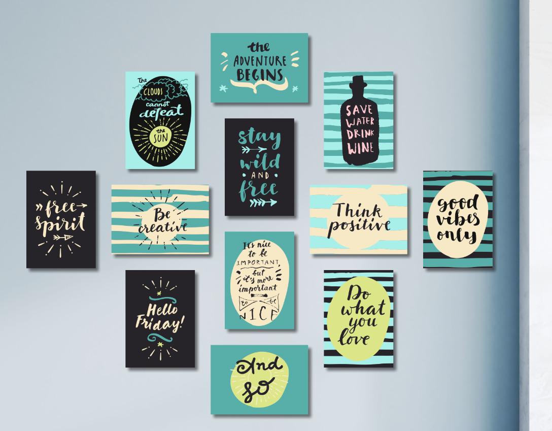 c8f804177820e1938fbc86e924b15165.jpeg Inspirational Quotes And Motivational Calligraphy Wooden Sticky Tiles 12 Pcs Set 5x7 Inches Easy Mounting - Image 1