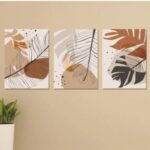 Set Of 3 Sticky Wooden Canvas Frames For Wall Decore Aesthatic Art / Sticky Phototiles For Room Wall Decoration