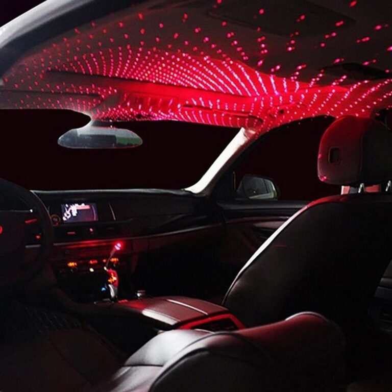USB mini LED star projector showing galaxy light effect