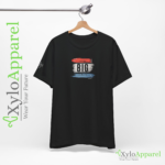 Men's black lightweight breathable t-shirt front view