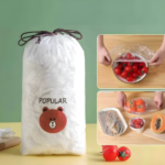 Pack of 100 transparent disposable food cover plastic bags