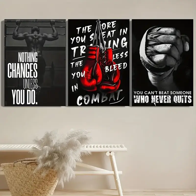 db5799cecbb2dbd54e53bac90dc3fab7.webp Black and white boxing motivational quote wall art print
