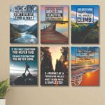 6 PC Motivating Quote Wall Decor Cardboard Phototiles Durable Stylish Elegant And Inspiring