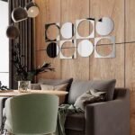 Modern Acrylic Wall Mirror Décor | Peel & Stick Square & Round Shape Stickers | 8-Piece Set (7.8x7.8 Inches, 32x16 Wall Coverage)