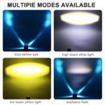 Universal Motorcycle LED Auxiliary Headlight – High/Low Beam Super Bright Fog & Driving Light with Waterproof IP65 Spotlight for All Bikes and Weather Conditions