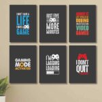 set of 6 Motivational sticky canvas frames for wall decore / sticky phototiles