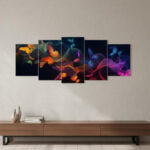 5-Piece Wooden Sticky Wall Frames – 16x40 Inch Ready Size