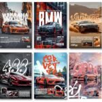 6Pcs Car Frames Photos Tiles With Double Tape Providing Durable Quality Easy Installation