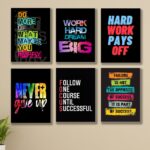 6 piece cardboard phototiles with double tape mounted on wall