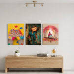 Colorful Artistic Kids & Nature Wooden Wall Art | 3 Pieces Aesthetic Autumn & Paint Decor Set | 8x11 Inch Ready Size