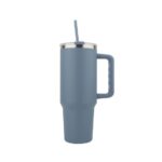 Insulated Stainless Steel Tumbler with Handle and Straw - 40oz (Random Color)