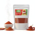 Organic red chilli powder vibrant red color in bowl