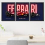 3 Pc Ferrari wall décor photo tiles with smooth finish and self-adhesive tape