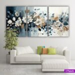3pcs floral style Stickytiles frames with charming design and modern appearance