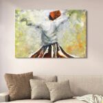 Darwaish & Sufism Canvas Art Depicting Whirling Dervish With Double Tape | 12x16 Inches