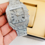 Ladies Stylish Stone Watch – Elegant Wristwatch with Sparkling Stones, Fashion Accessory for Daily Wear & Occasions