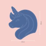 Acrylic Unicorn Mirror Wall Decoration with silver shatterproof mirror and wooden frame