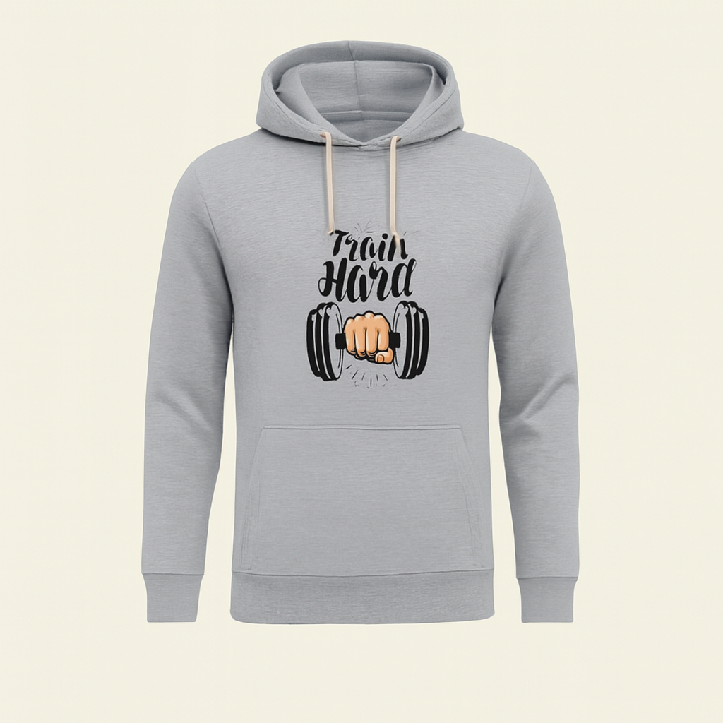 f56089e39c60812ec6c8e17e917ff052.png Train Hard Grey Hoodie for Men & Boys – Premium Summer Collection - Image 1