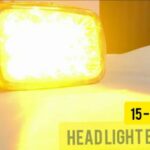 Front view of 5-function 15 LED bike headlight