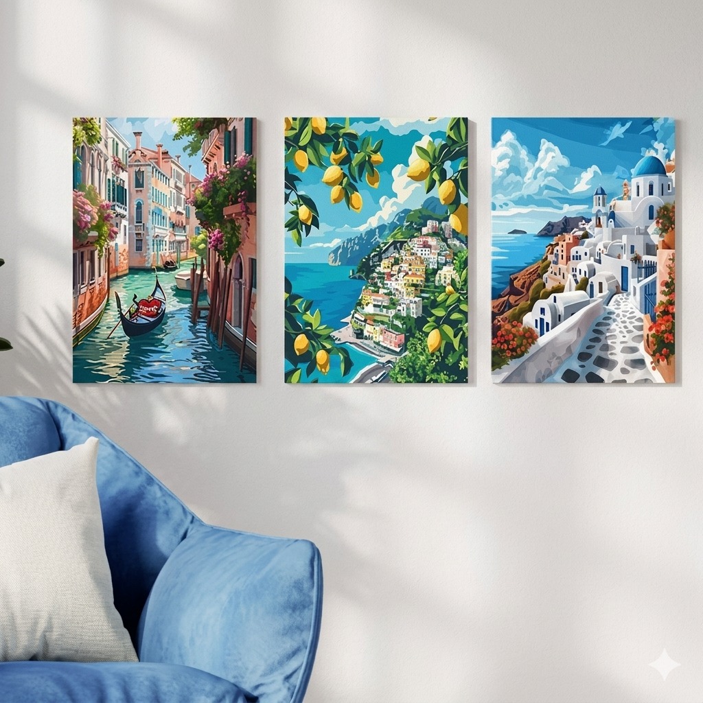f6d2753e358e500c65c436bc5be85a9f.jpeg 3-piece canvas wall art set featuring Italian and Greek landscapes on 8x11 inch canvases