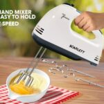 Scarlett white 7-speed handheld electric mixer with accessories