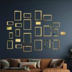 Acrylic Mirror Wall Decorations | Square Shape Elegant Stickers & Decals For Home & Office (8x6 Inches) | 24 Pcs