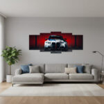 5 Pcs Wooden Sticky Wall Frames Set – 16x40 Inch Ready Size Decorative Wall Tiles with Adhesive Tape