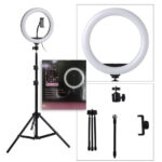 10-inch LED ring light with adjustable brightness and color temperature