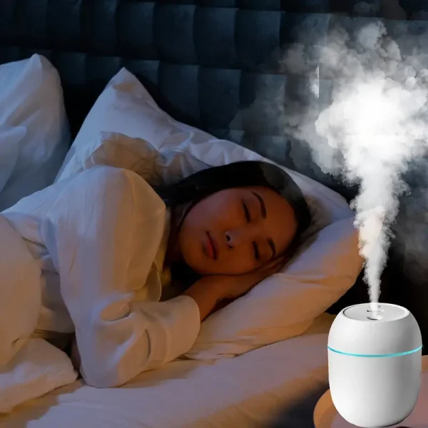 USB portable 3-in-1 egg-shaped air humidifier with warm LED light