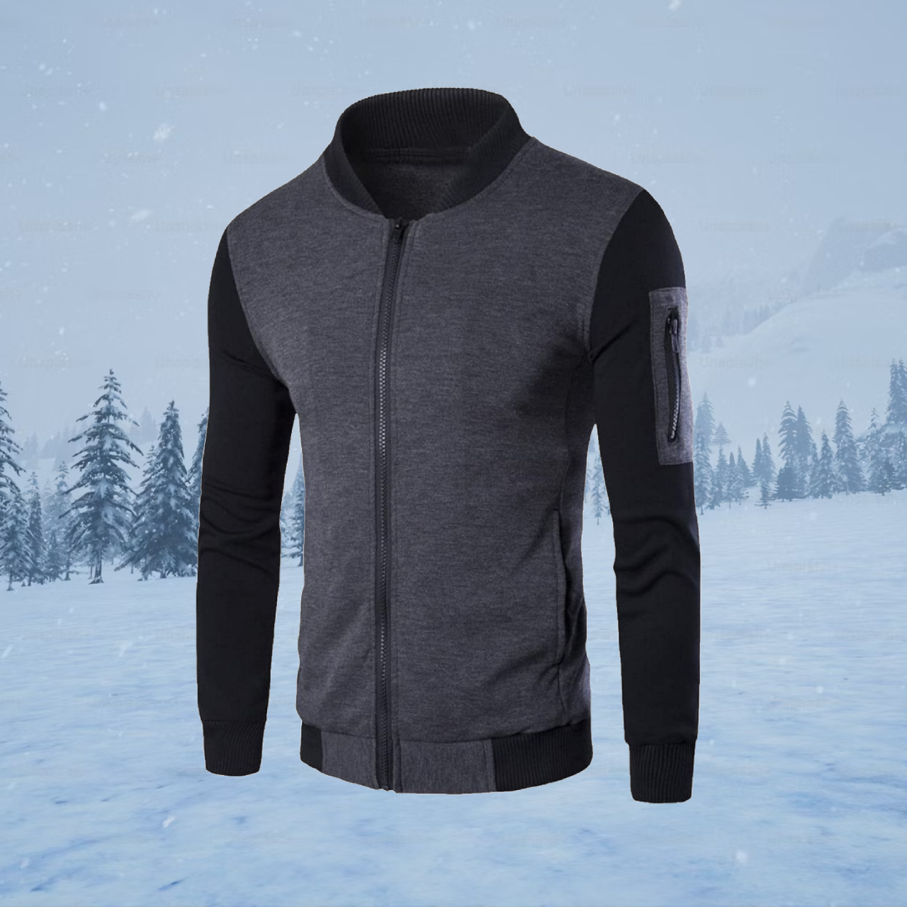 image-4.webp Black Sleeve Full Bazo Jacket front view on mannequin