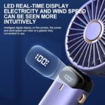 LED digital display portable rechargeable fan front view