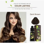 Light Brown Hair Color Shampoo – Quick & Easy Gray Coverage, 200ml Natural-Looking Dye