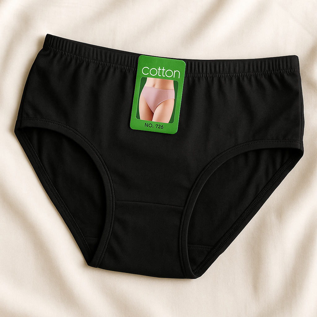 imgi_56_3577d2c6b2ec8ce9.png 2 Pcs Women’s Cotton Plain Panties – Soft & Comfortable Underwear (Skin, Black | S/M/L) - Image 1