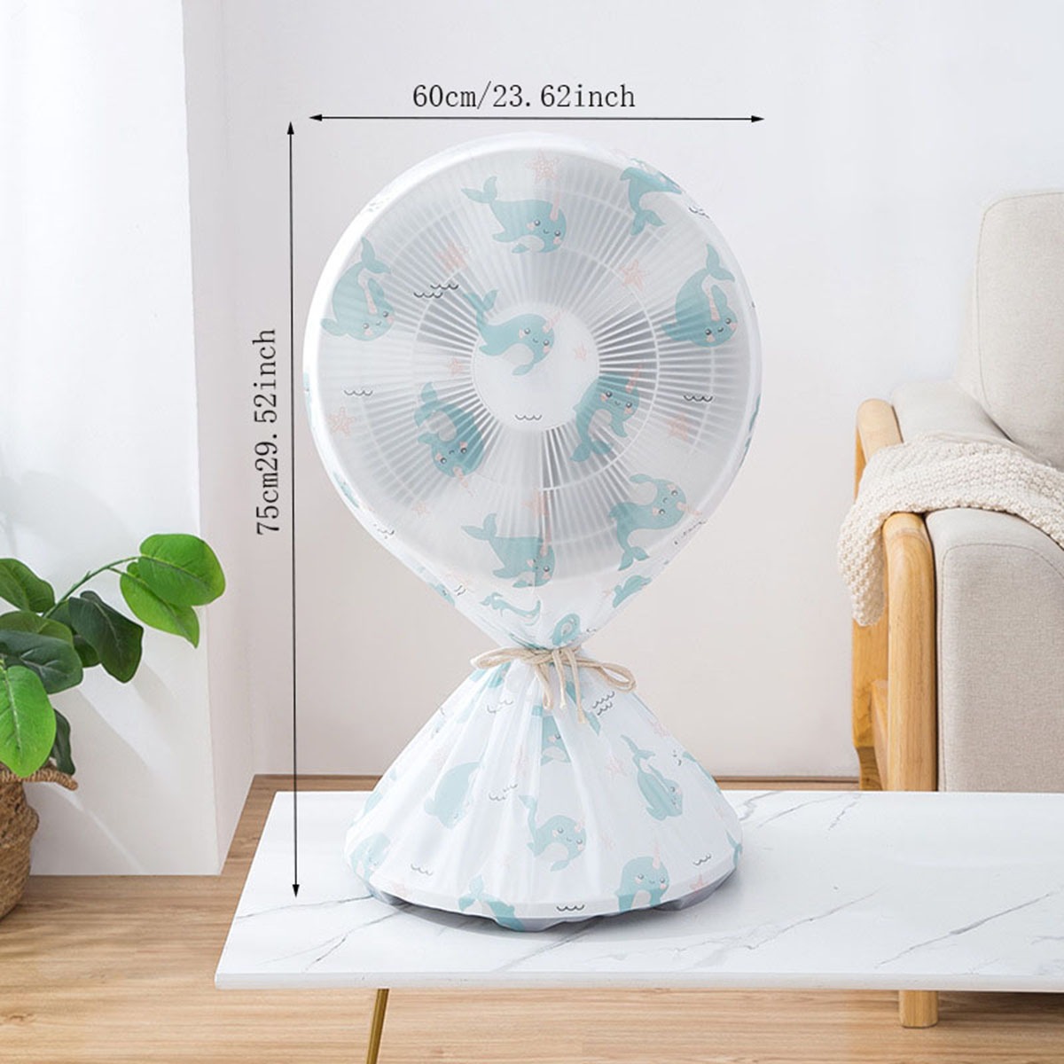 imgi_67_S780811a42941423895a08b0da2c651d88.jpg High Quality Dustproof All-inclusive Electric Fan Dust Cover Household Floor Fan Cover Protective Cover Stand Fan - 01 PCs - Random Print - Image 1