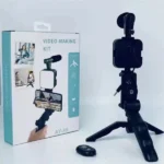 AY-49 video making kit with wireless remote and tripod setup